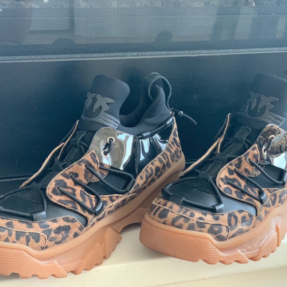 Pinko SS20 Trek Animal Print Sneaker